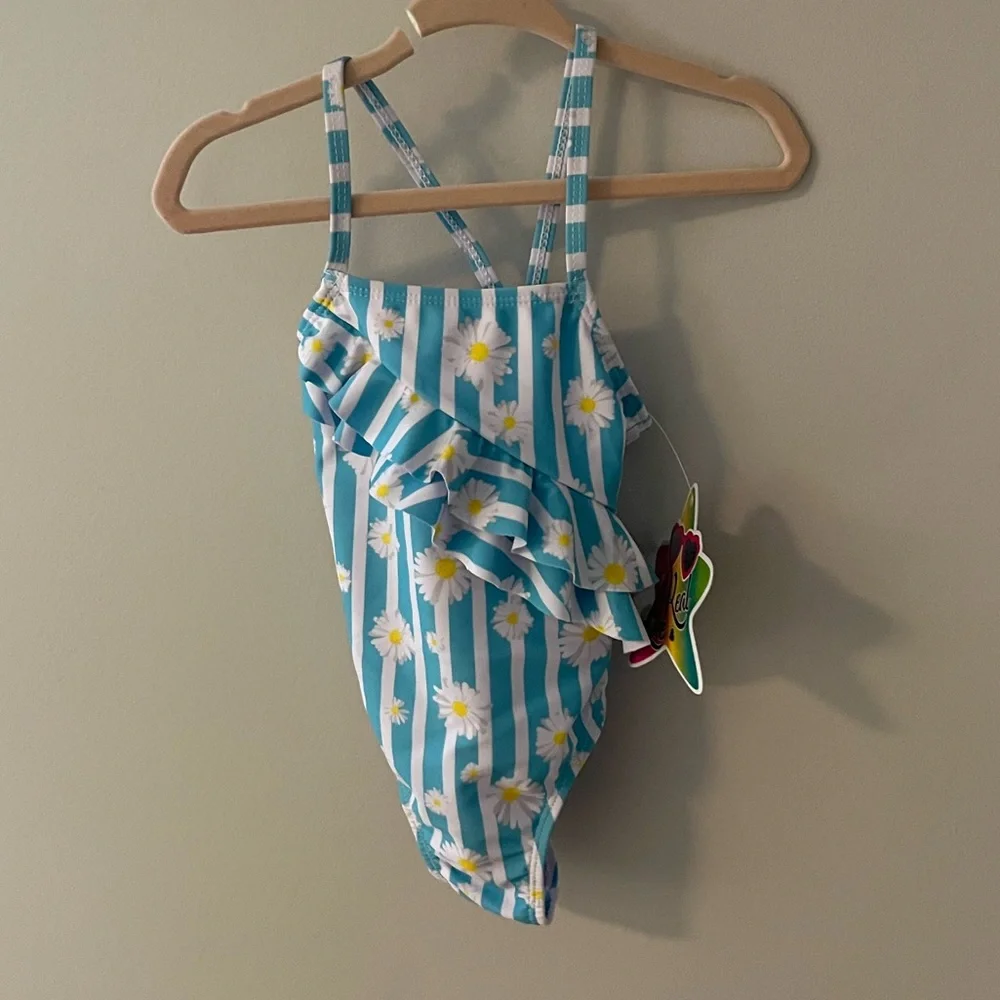 Daisy striped girls bathingsuit